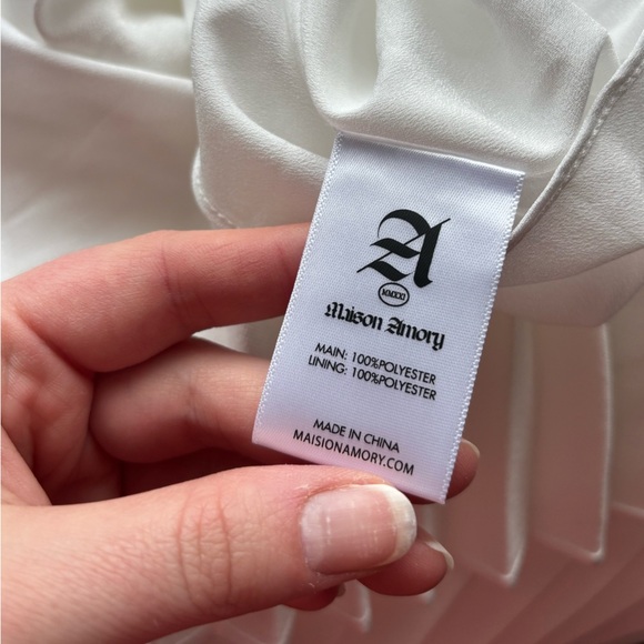 NWT Maison Amory The Lovely White Pleated Mini Dress Size XL - Picture 7 of 8
